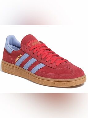 Adidas Handball Spezial Women’s 6.5 Lucid Red Glow Blue Suede Gum Sole NEW